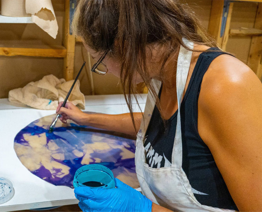 teinture du tambour chaman